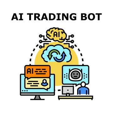 Ai trading bot using cloud computing technology Stock Illustration