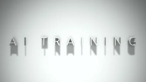 AI Training 3D title animation with shadows on a white background Stock Footage 296697053