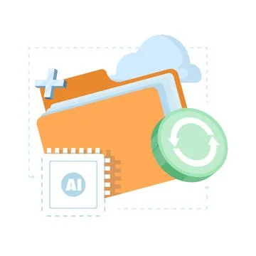 AI training concept, cloud-based system with federated learning. 스톡 일러스트
