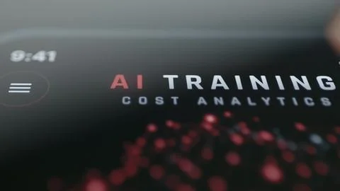AI Training Cost Analytics Mobile Dashboard Stock Photos