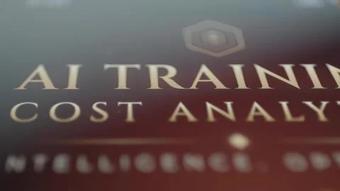 AI Training Cost Analytics Title Screen Foto stock