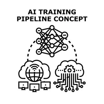 Ai training pipeline concept developing machine learning models Stock Illustration