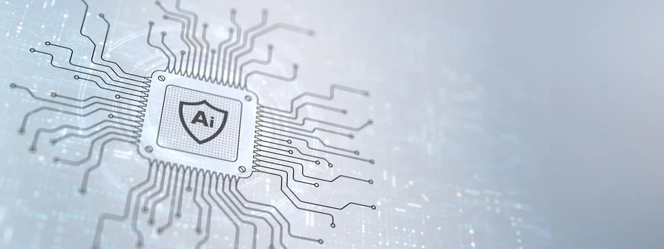 AI Transforming Industries Illustrated on a Processor. Stock Illustration