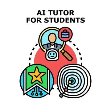 Ai tutor for students concept vector illustration Stock Illustration