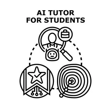 Ai tutor for students concept vector illustration Stock Illustration