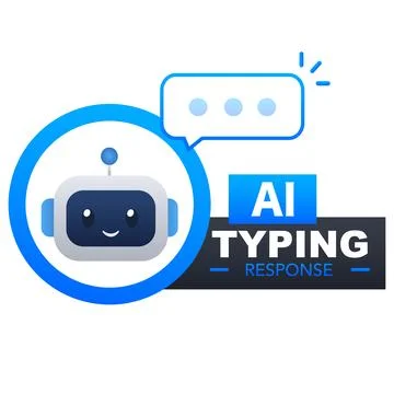 AI typing response indicator. vector illustration 스톡 일러스트