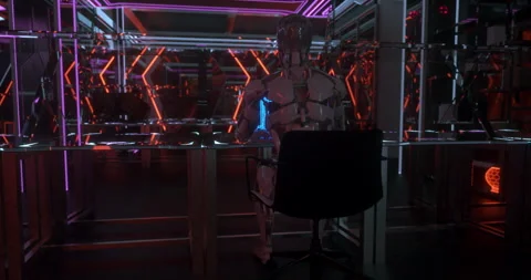AI Typing Tomorrow: Robot Typing in a Future Virtual Space Stock Footage 277654250