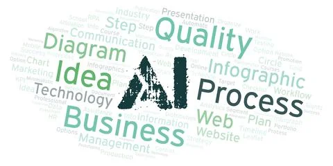 Ai typography word cloud create with the text only. Stock Illustration