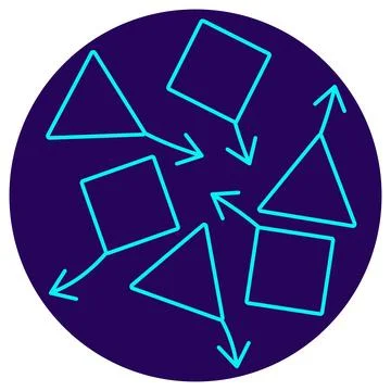 AI Unsupervised Learning icon. Vector pictogram with thin lines Stock Illustration