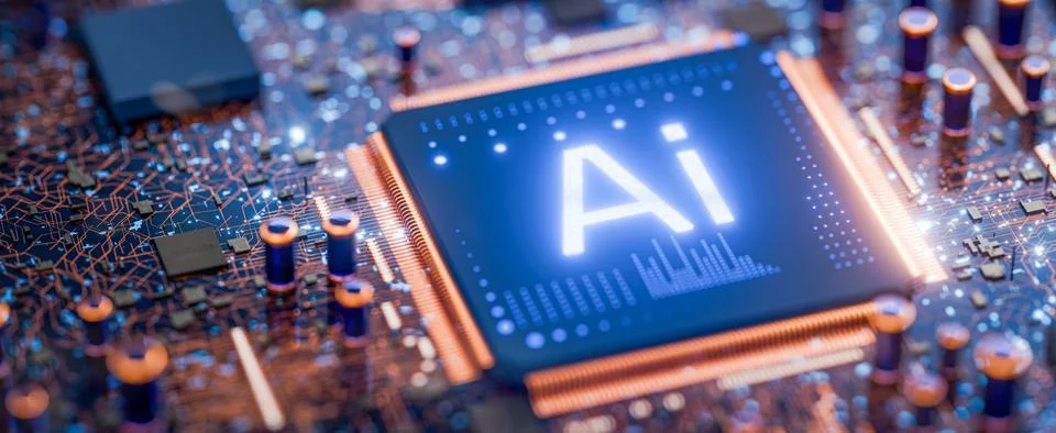 Ai. Use of artificial intelligence. Artificial intelligence for writing a b.. Stock Illustration