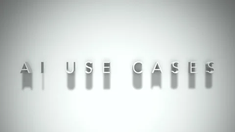 Ai use cases 3D title animation with shadows on a white background Vídeo Stock 298004505