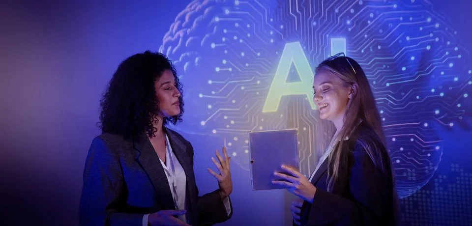Ai using. Business team using technology artificial intelligence with Ai as.. 스톡 사진