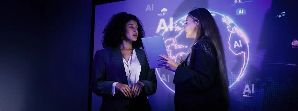 Ai using. Business team using artificial intelligence technology or Ai assi.. Foto stock