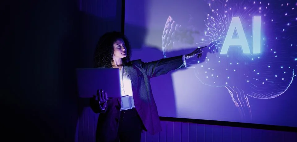 Ai using. Business team using artificial intelligence technology or Ai assi.. 스톡 사진