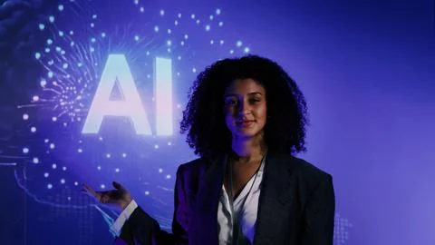 Ai using. Business team using artificial intelligence technology or Ai assi.. Stock Photos