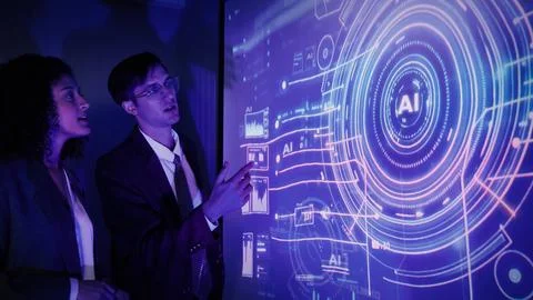 Ai using. Business team using artificial intelligence technology or Ai assi.. 库存照片