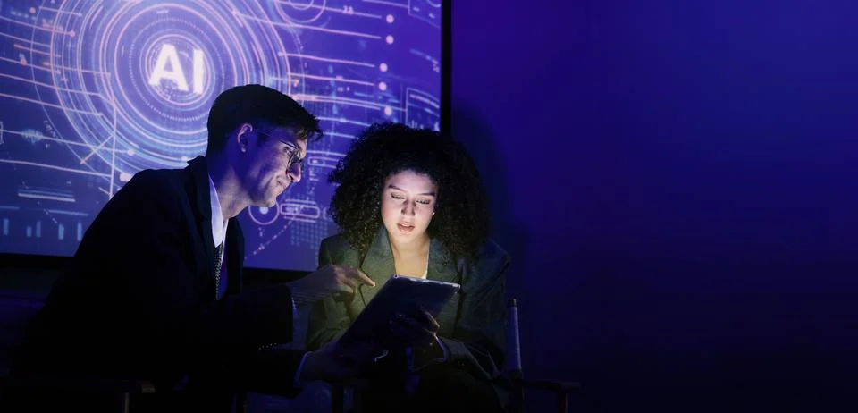 Ai using. Business team using technology artificial intelligence or Ai assi.. Stock Photos