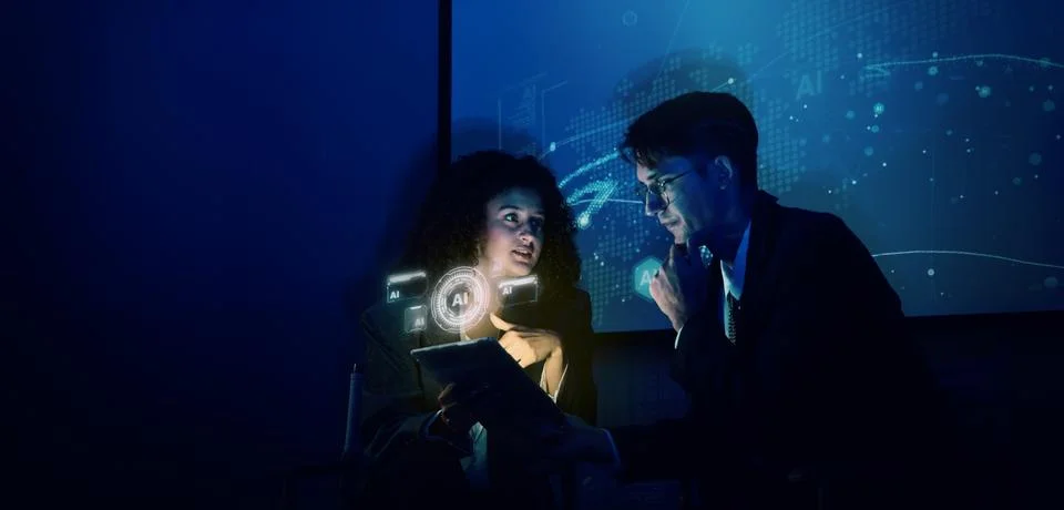 Ai using. Business team using technology artificial intelligence or Ai assi.. 스톡 사진