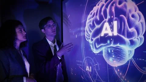 Ai using. Business team using technology artificial intelligence or Ai assi.. Stock Photos