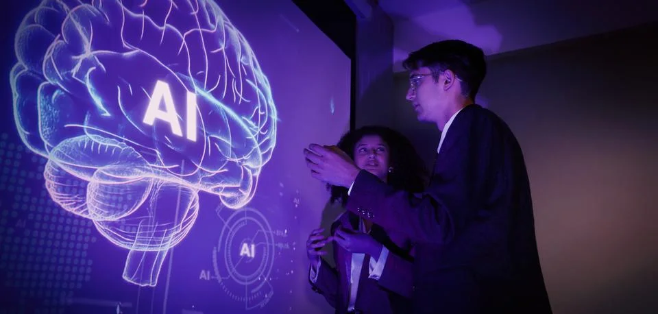 Ai using. Business team using technology artificial intelligence or Ai assi.. Stock Photos