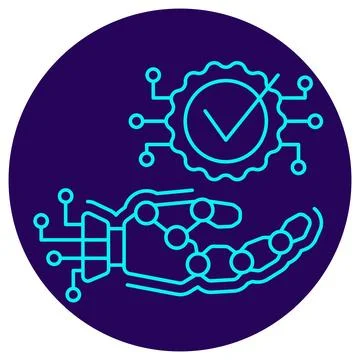 AI validation icon. Machine learning approval icon. Vector pictogram イラスト素材