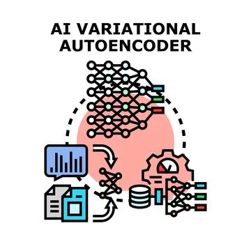 Ai variational autoencoder generating new artificial intelligence data Stock Illustration