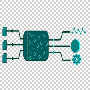 AI Vector Representation and Feature Output Diagram Stock-Illustration