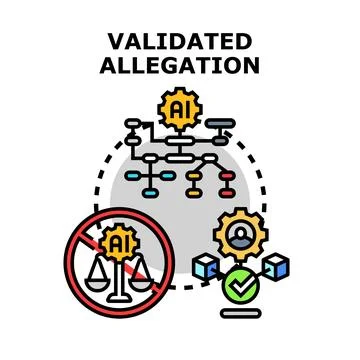 Ai verifying allegation concept with data processing Stock Illustration