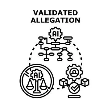 Ai verifying allegation concept with data processing 스톡 일러스트