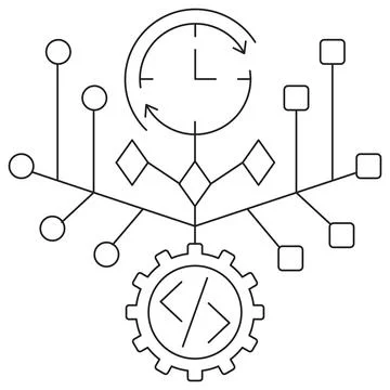 AI Version Control icon 스톡 일러스트