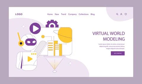 Ai for video creation. Flat Vector Illustration Stock Illustration