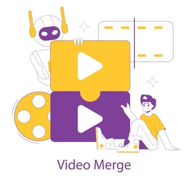 Ai for video creation2. Flat Vector Illustration Illustrazione stock