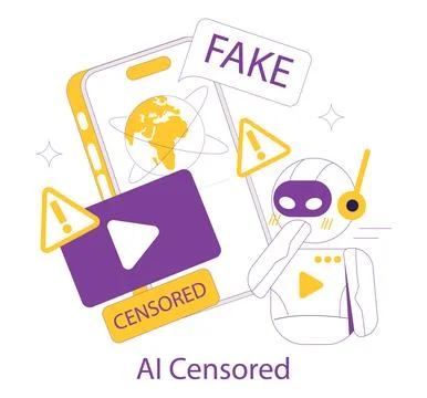 Ai for video creation2. Flat Vector Illustration Stock Illustration