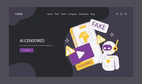 Ai for video creation2. Flat Vector Illustration Stock Illustration