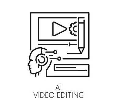 AI video editing a technology icon Stock Illustration