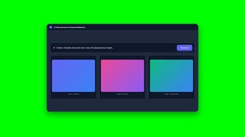 AI Video Generator Dashboard Displaying Gradient Previews 库存影片 347626822