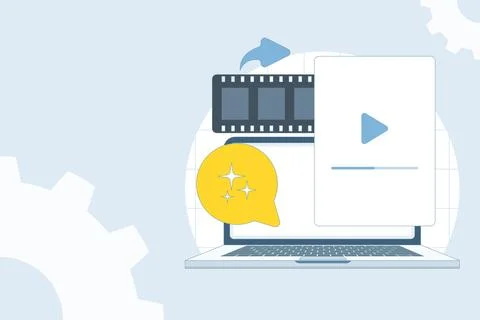 AI video resizing tool vector Stock Illustration