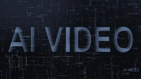 AI video text technology data line 스톡 일러스트