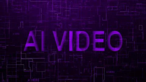 AI video text technology data line purple color 스톡 일러스트