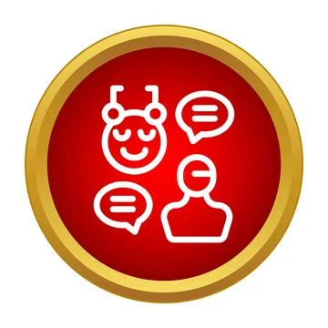 Ai virtual assistant chatting with human user icon Ilustração Stock