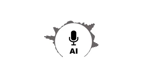 Ai voice assistant concept with animated sound wave equalizer and microphon.. 스톡 동영상 332964496