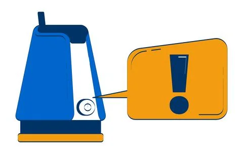 AI voice assistant device with warning alert 2D doodle object 스톡 일러스트