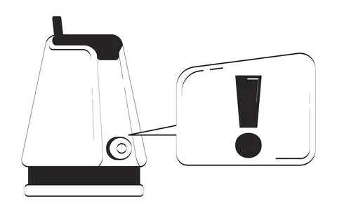 AI voice assistant device with warning alert doodle linear object Illustrazione stock