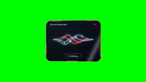 AI Voice Assistant Orb Audio Waveform Card on Green Screen Stock-Footage 347146597