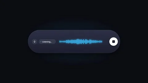 Ai voice assistant recording interface animation with sound waves. 4K 動画素材 348301108