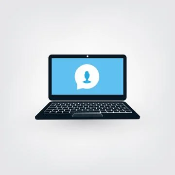 AI, Voice Assistant, Speech Driven Modern User Interface on Laptop Computer Illustrazione stock