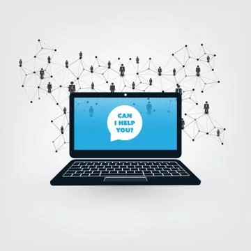  AI, Voice Assistant, Speech Driven Modern User Interface, Business Networks Stock Illustration