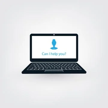 AI, Voice Assistant, Speech Driven Modern User Interface on Laptop Computer イラスト素材