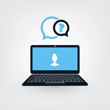 AI, Voice Assistant, Speech Driven Modern User Interface on Laptop Computer Stock Illustration