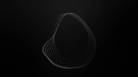 AI voice assistant with white lines moving in circular path on dark background Stock Footage 337471108